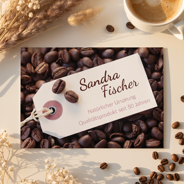 Einladung zum 50. Geburtstag: Kaffee Bohnen