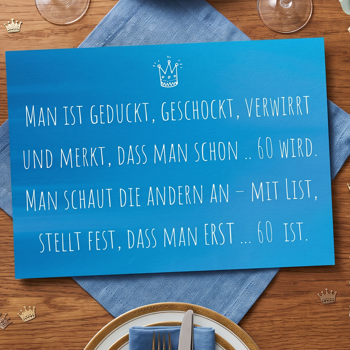 Man ist geduckt, geschockt, verwirrt und merkt, dass man schon .. 60 wird.
