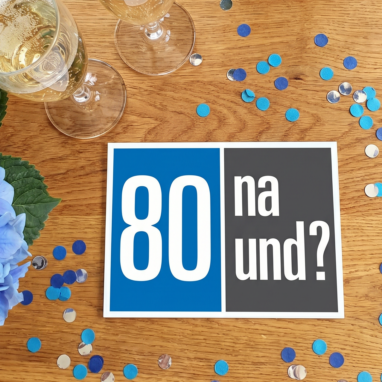 Einladung zum 80. Geburtstag: 80 na und? Klappkarte - Individuelle Einladung
