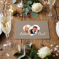 Rustikale Hochzeitseinladung – Einladung Hochzeit mit Herzfoto Karte - Individuelle Einladung