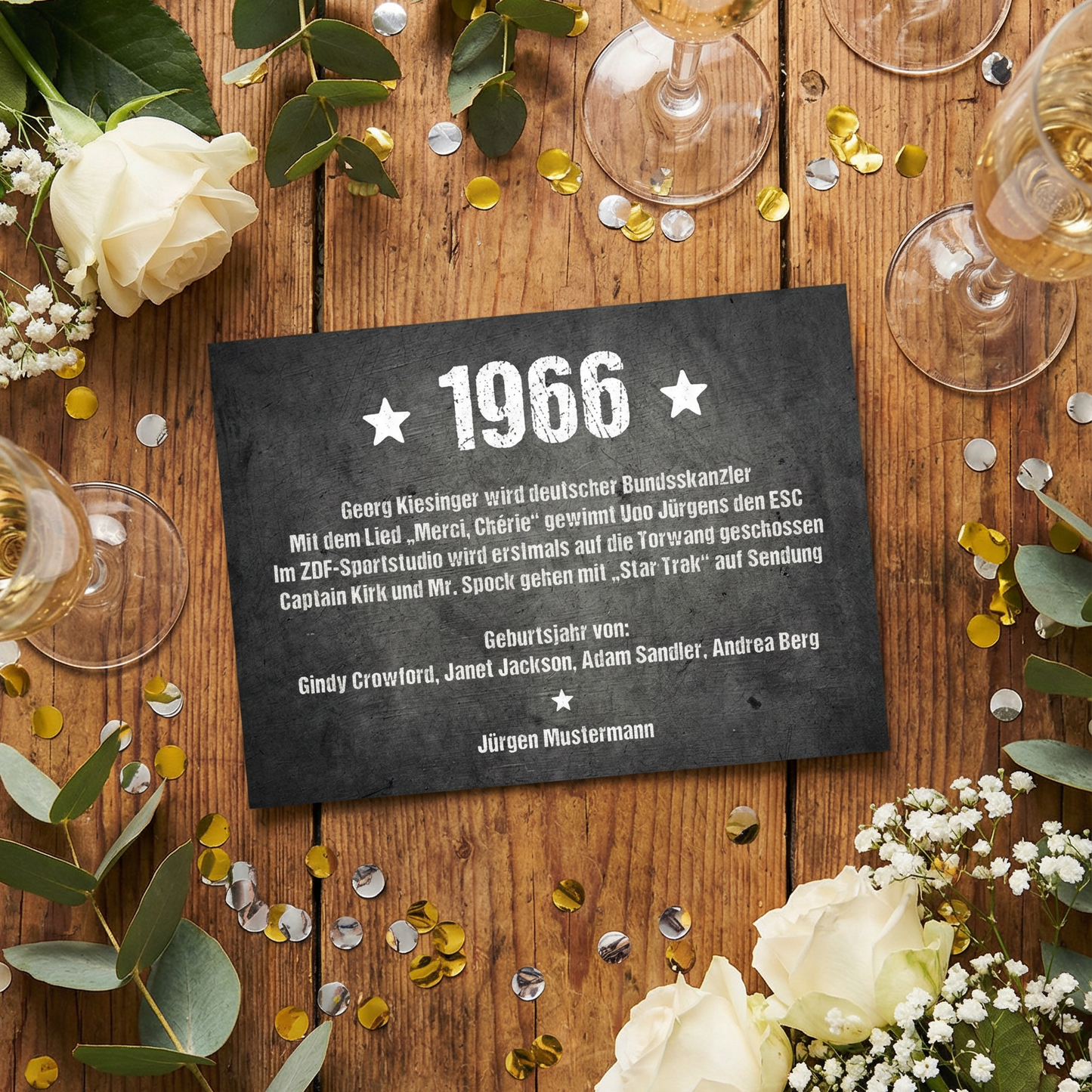 Einladung zum 60. Geburtstag:  Ereignisse aus dem Jahr 1966 - Individuelle Einladung