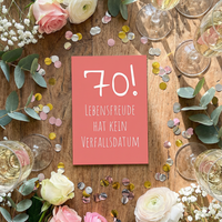 Einladung zum 70. Geburtstag: Lebensfreude hat kein Verfallsdatum!