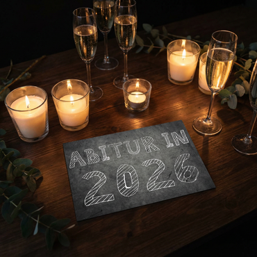 Einladung Abiball | Individuelle Abiball Karte mit Kreidetafel Design für Eure Abschlussfeier - Individuelle Einladung