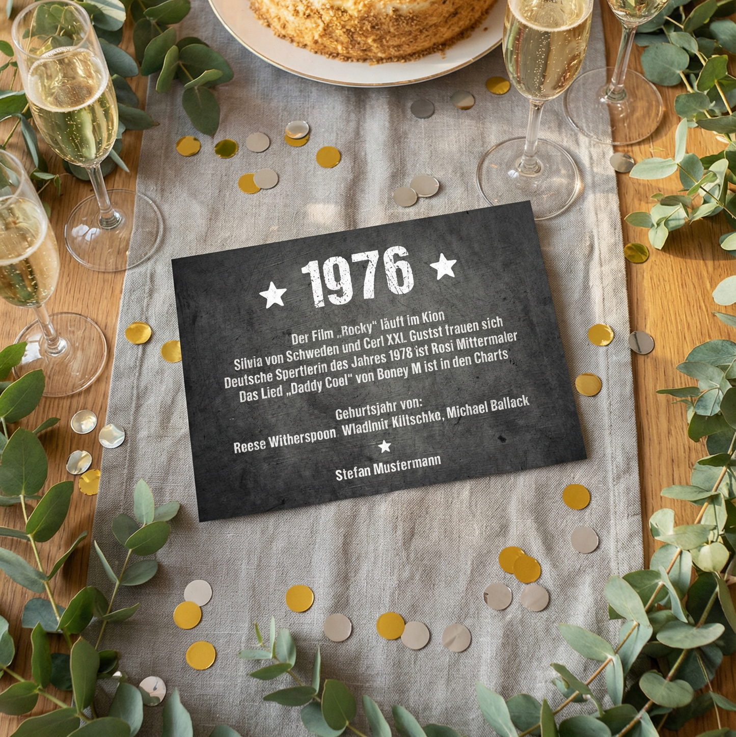 Einladung zum 50. Geburtstag:  Ereignisse aus dem Jahr 1976 - Individuelle Einladung