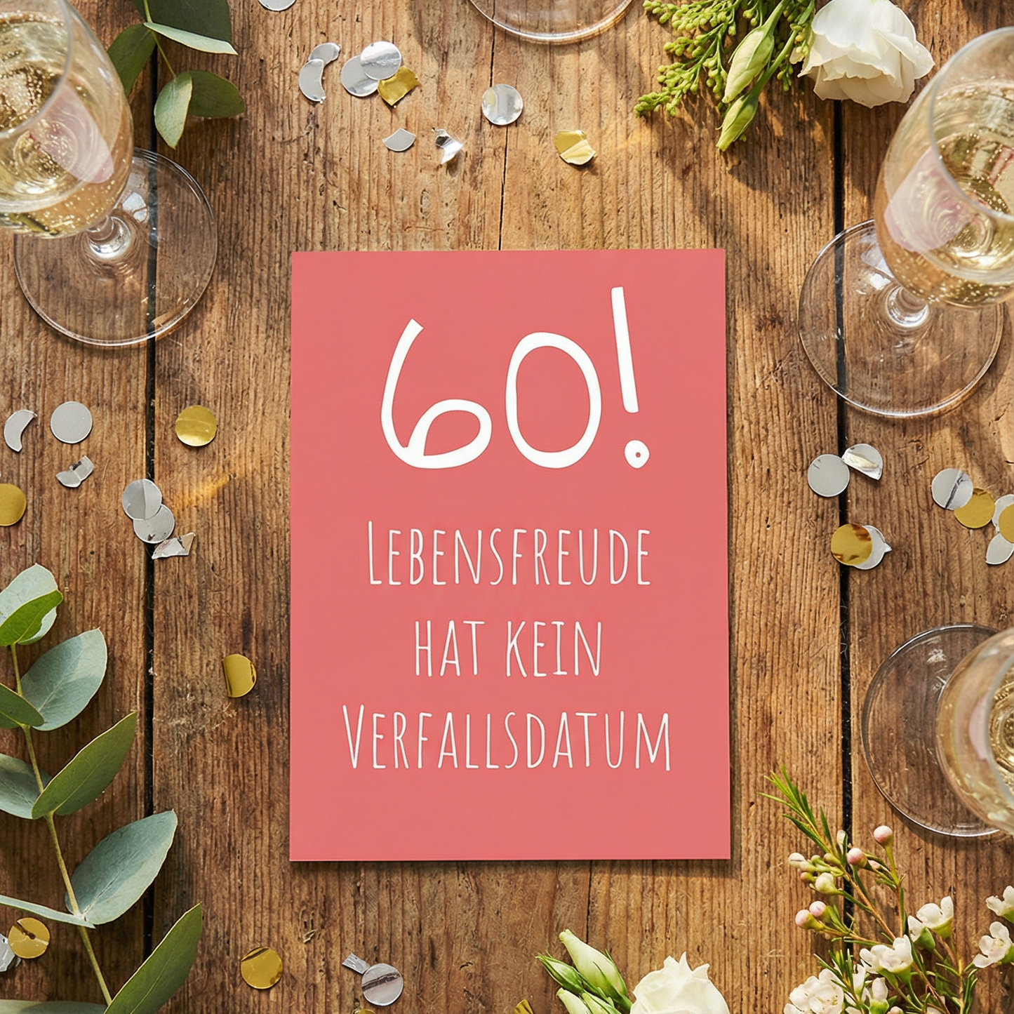 60 Geburtstag Karte – Lustige Geburtstagskarte zum 60 Jahre Jubiläum | DIN A6 Postkarte - Individuelle Einladung