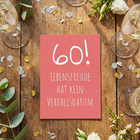 60 Geburtstag Karte – Lustige Geburtstagskarte zum 60 Jahre Jubiläum | DIN A6 Postkarte - Individuelle Einladung