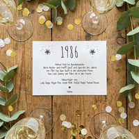 Einladung zum 40. Geburtstag:  Ereignisse aus dem Jahr 1986 - weiß - Individuelle Einladung