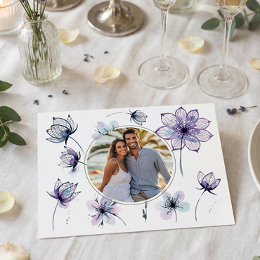 Save the Date Karten Hochzeit – Moderne Einladung mit Foto | Florales elegantes Design