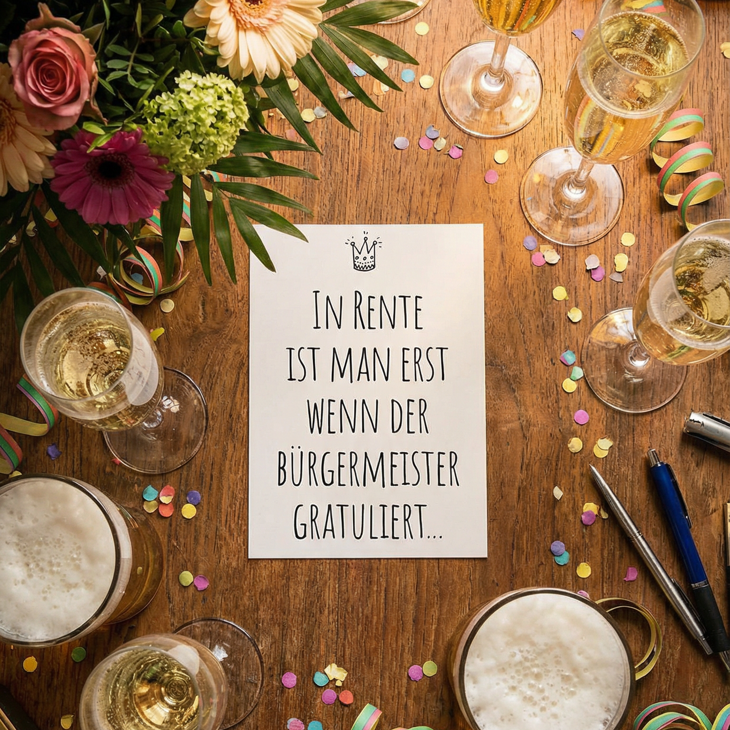 Ruhestand Einladung – Lustige Einladungskarten für Rentenfeier & Abschiedsfeier - Individuelle Einladung