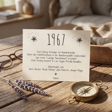 Einladung zum 60. Geburtstag 1967 – personalisierbar | Individuelle Einladung