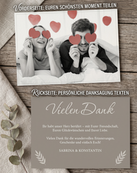 Danksagungskarten Hochzeit – Stilvolle Hochzeitsdanksagungen mit Urlaubsfoto Limestone Design - Individuelle Einladung