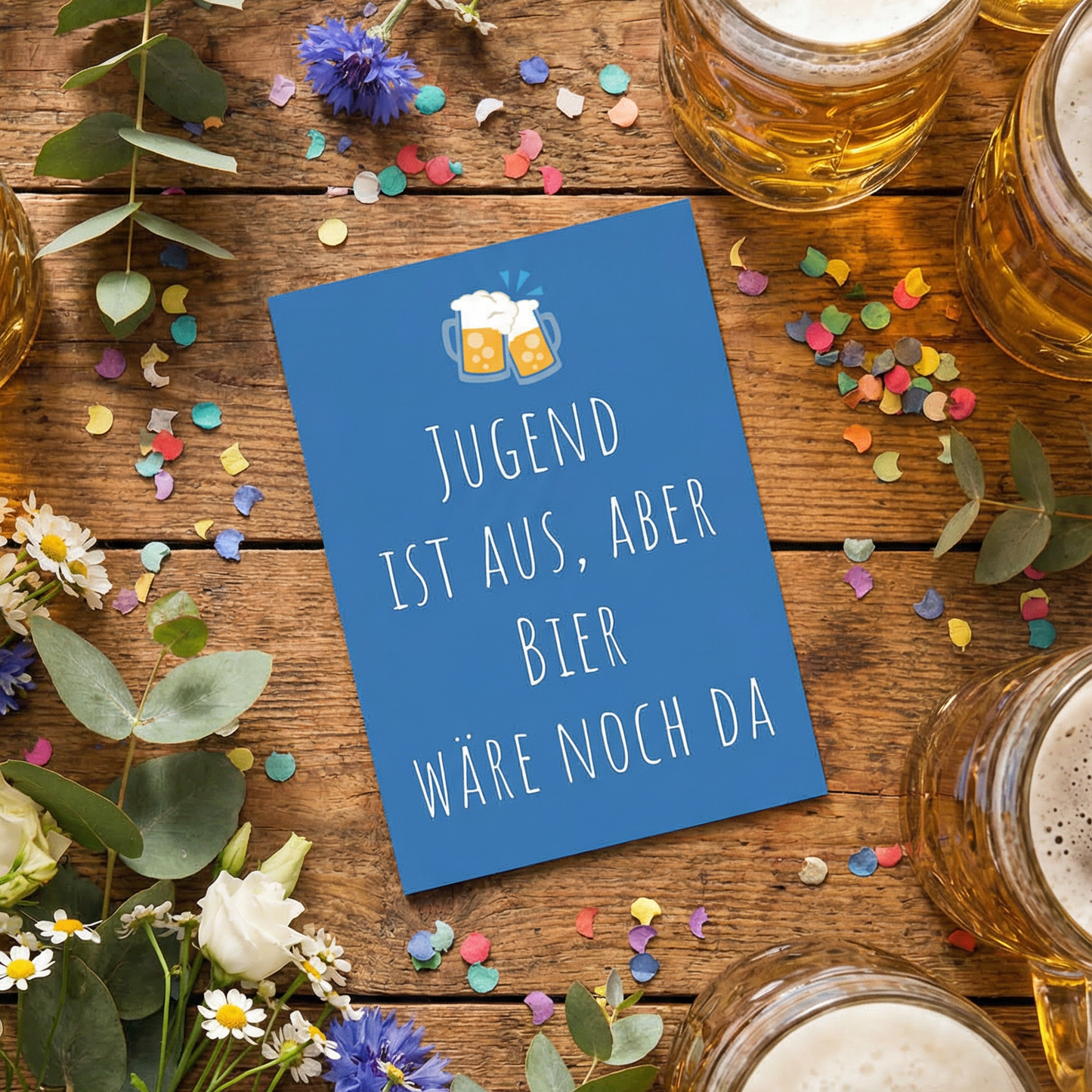 Einladung zum Geburtstag – Originelle Einladungskarten mit lustigem Spruch Jugend ist aus - Individuelle Einladung