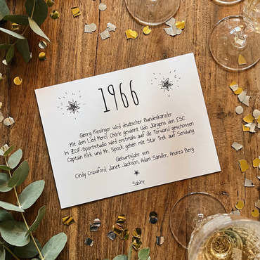 Einladung zum 60. Geburtstag:  Ereignisse aus dem Jahr 1966 - weiß
