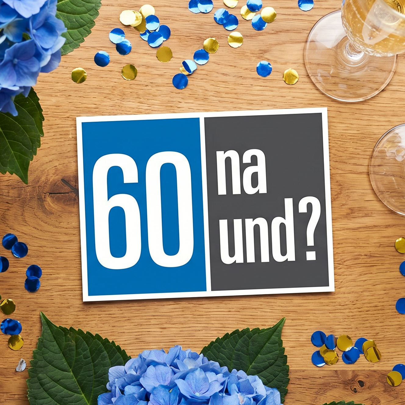 Einladung zum 60. Geburtstag: 60 na und? Klappkarte - Individuelle Einladung