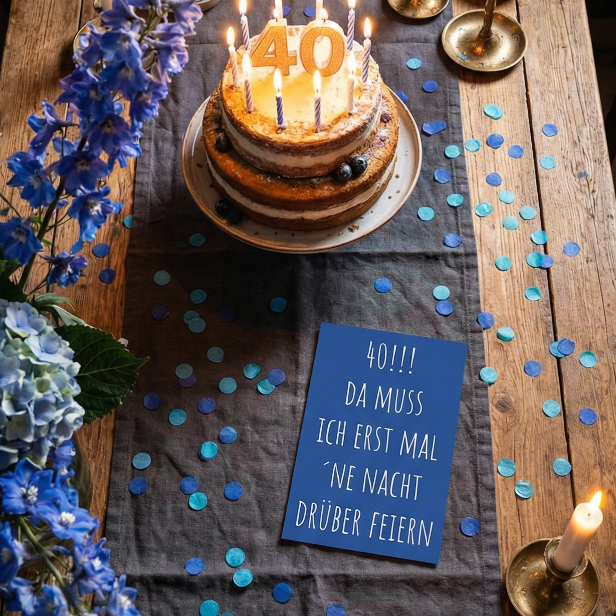 Einladung zum 40. Geburtstag: Da muss ich erst mal ´ne Nacht drüber feiern - Individuelle Einladung