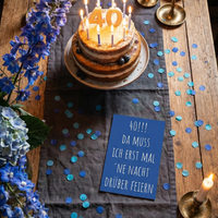 Einladung zum 40. Geburtstag: Da muss ich erst mal ´ne Nacht drüber feiern - Individuelle Einladung