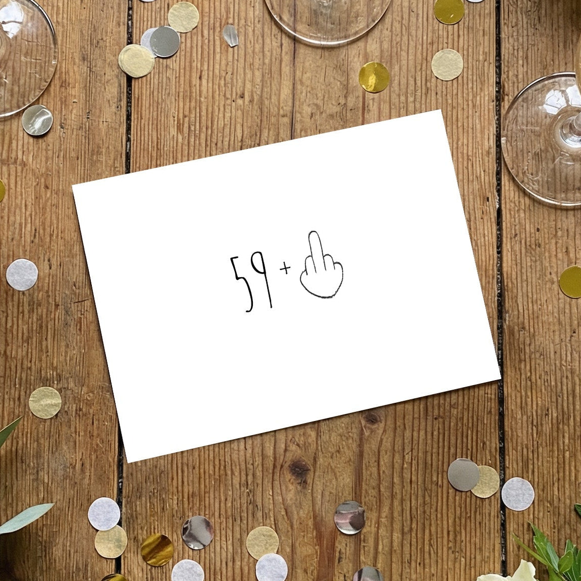 Einladung zum 60. Geburtstag: 59+ Mittelfinger – Frech, charmant & partybereit! - Individuelle Einladung