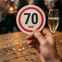 Bierdeckel Einladung zum Geburtstag: Zone 70 - Individuelle Einladung