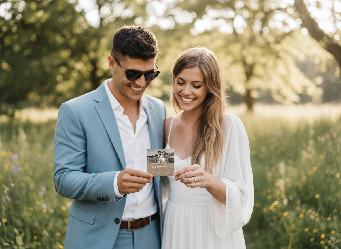 Einladung Hochzeit Rustikal – Karte mit Foto | Vintage Stil