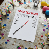 Einladung zum 60. Geburtstag – 60 auf dem Tacho… und bestens in Fahrt - Individuelle Einladung