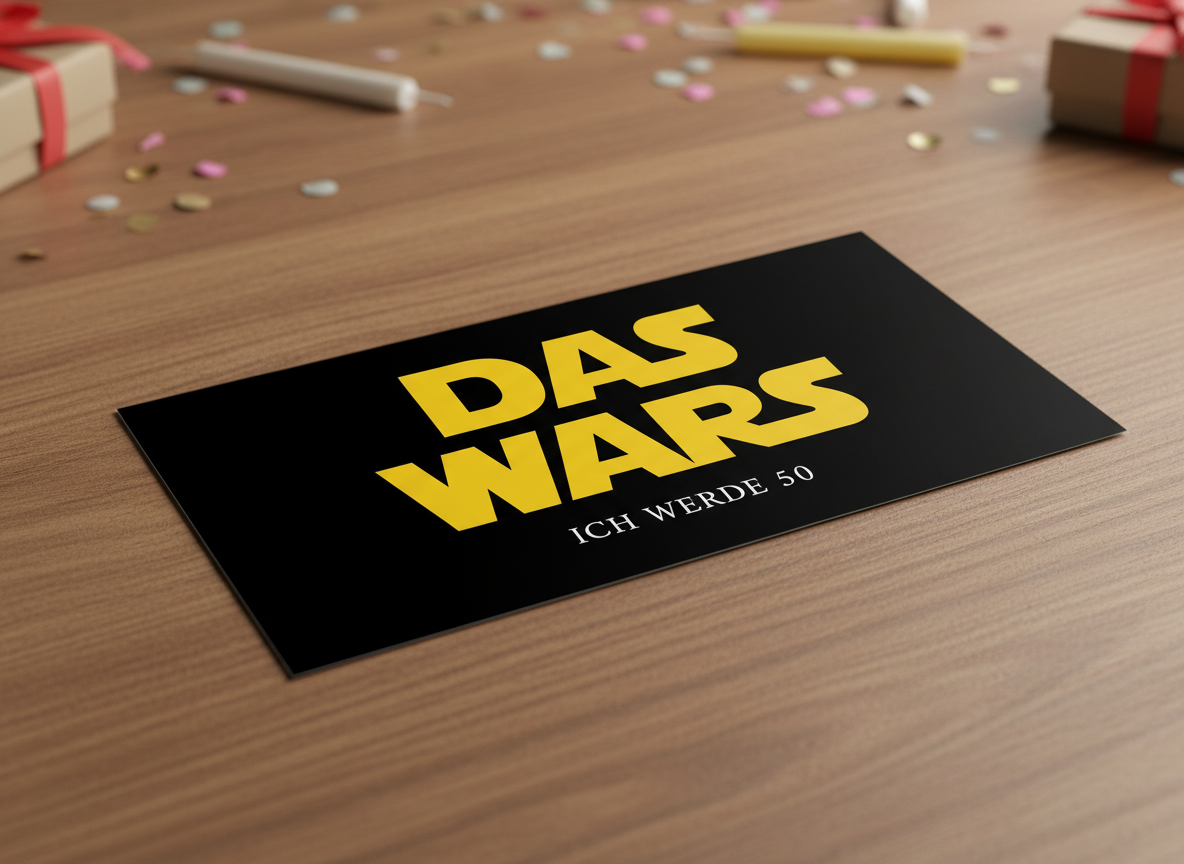 Einladung Zum 50. Geburtstag, Star Wars Logo: Das Wars - Individuelle Einladung