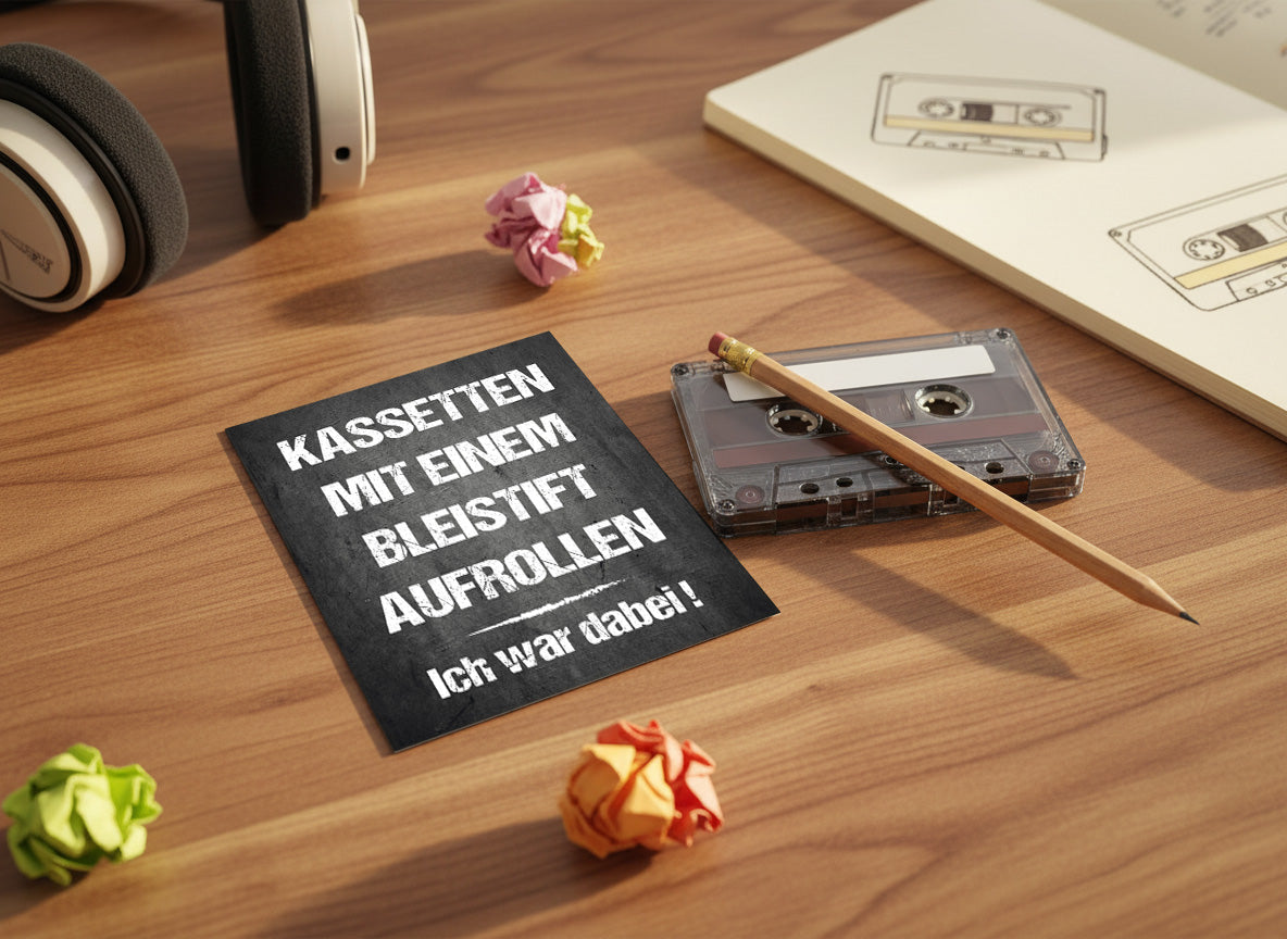 Einladung zum Geburtstag: Kassetten mit einem Bleistift aufrollen - Ich war dabei! 😉