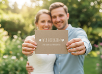 Einladung Hochzeit Rustikal – Karte mit Herz Motiv und naturfarbenem Design