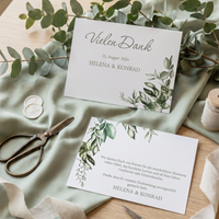 Danksagungskarten Hochzeit – Elegante Postkarte Greenery Design - Individuelle Einladung