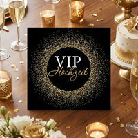 VIP Hochzeit Einladung – Quadratische edle Hochzeitsparty Einladungskarte mit Glitzerdesign - Individuelle Einladung