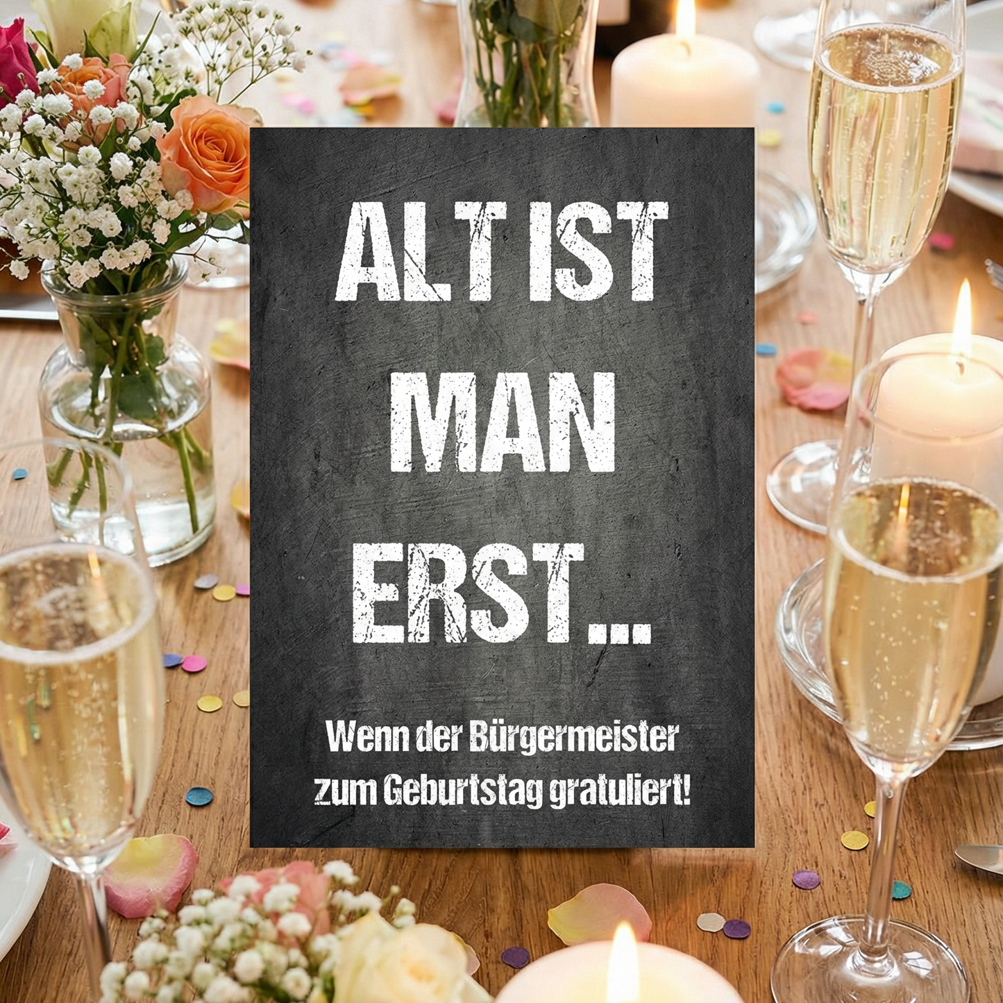 Einladung zum Geburtstag: Alt ist man erst... wenn der Bürgermeister zum Geburtstag gratuliert - Individuelle Einladung