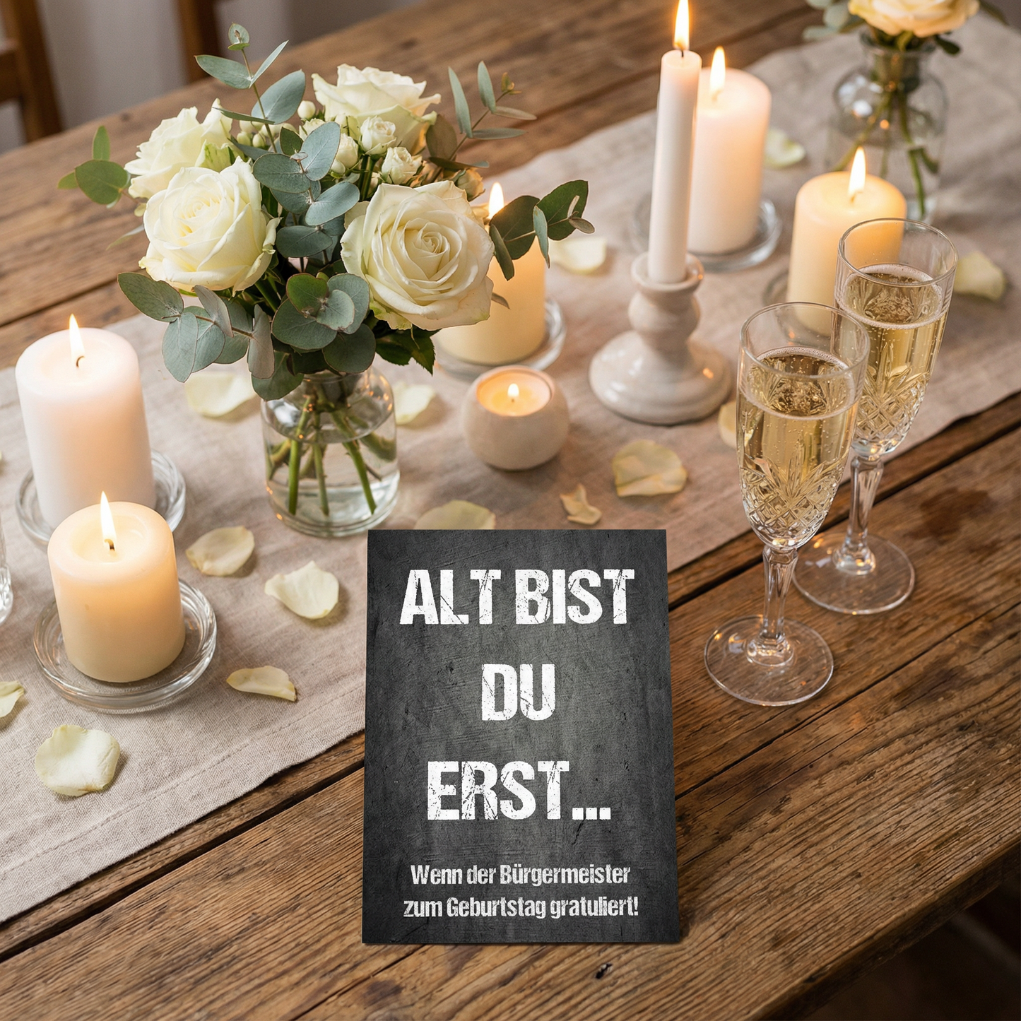 Glückwunsch Postkarte Bürgermeister – Lustige Geburtstagskarte mit Spruch in DIN A6 Format - Individuelle Einladung