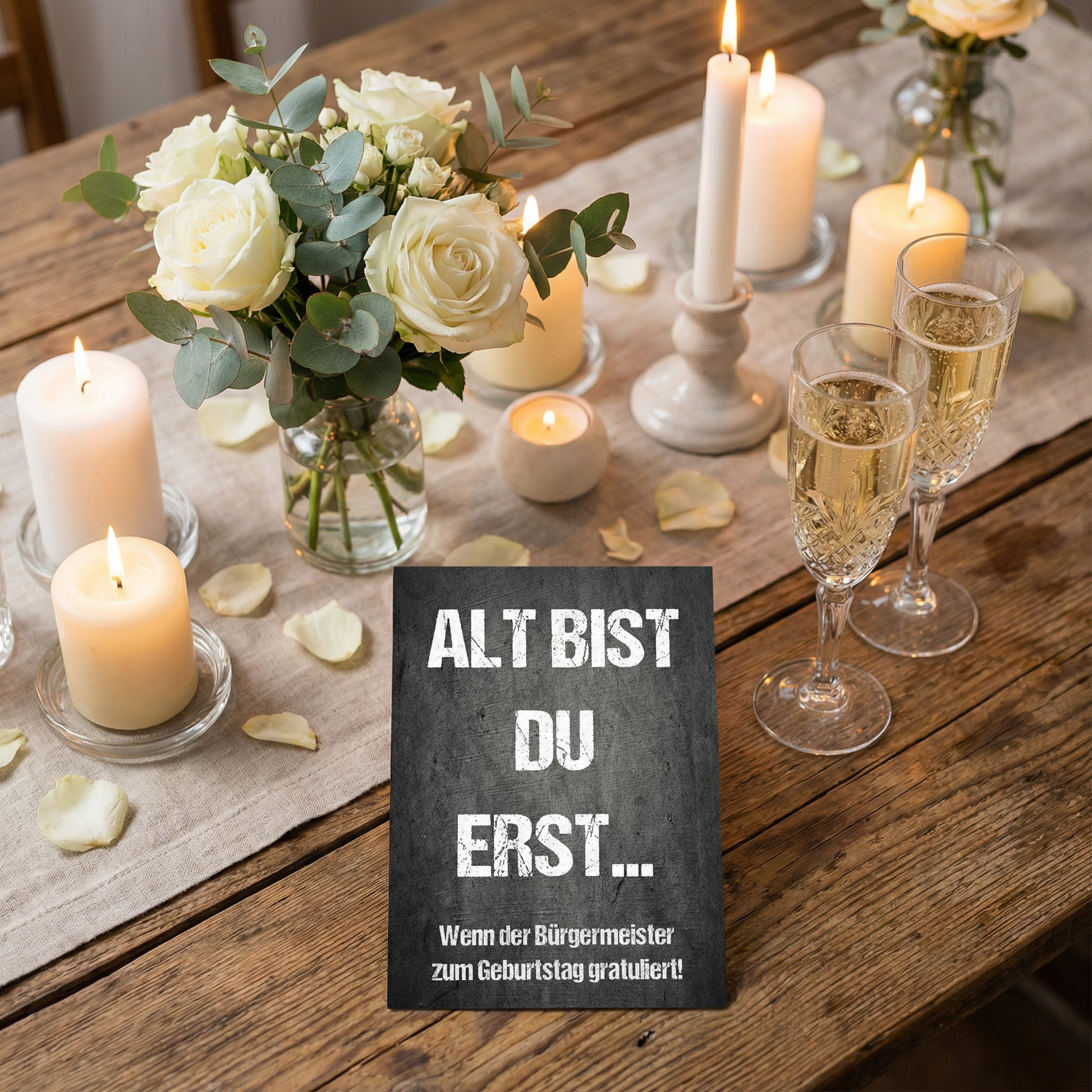 Glückwunsch Postkarte Bürgermeister – Lustige Geburtstagskarte mit Spruch in DIN A6 Format - Individuelle Einladung