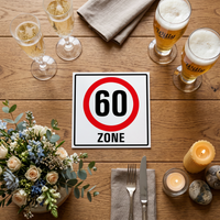 Einladung zum 60. Geburtstag: Verkehrsschild 60 Zone - Individuelle Einladung