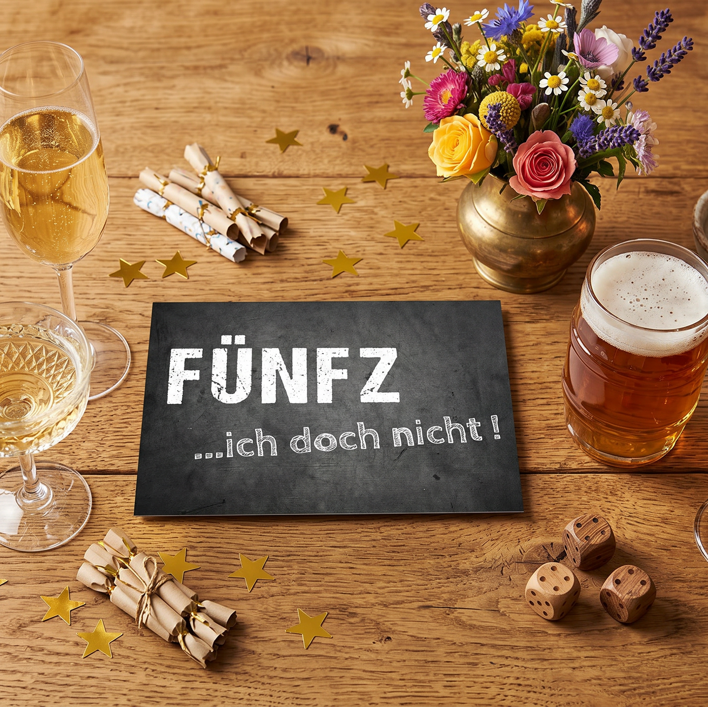 Einladung zum 50. Geburtstag:  FÜNFZ ICH doch nicht!