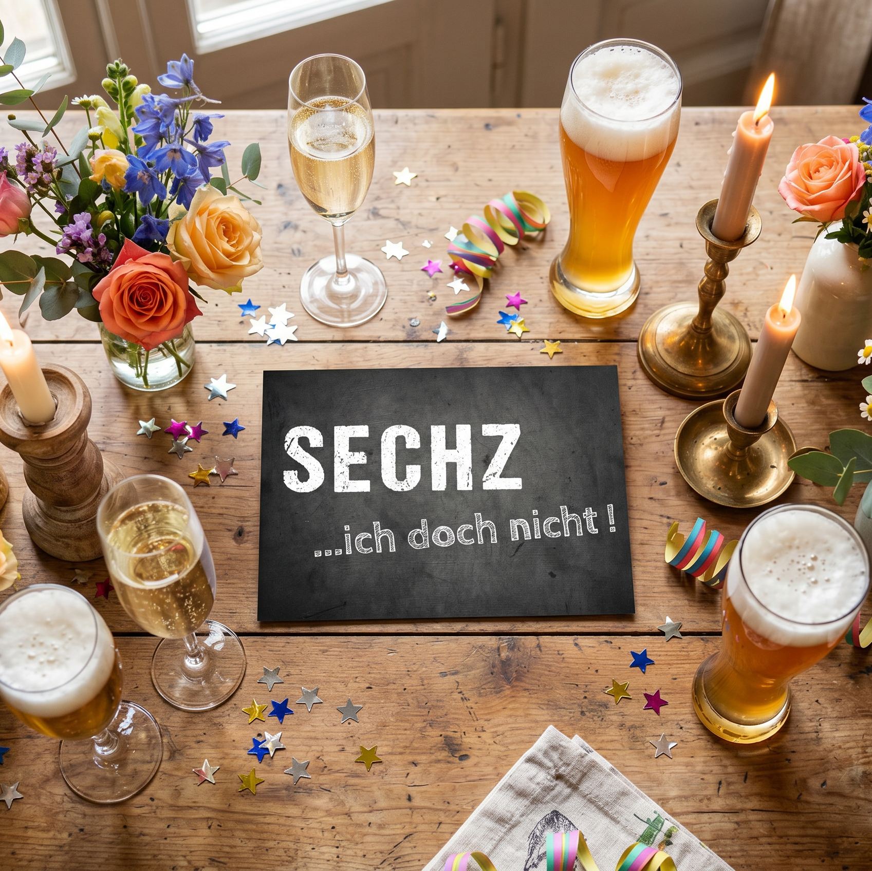Einladung zum 60. Geburtstag:  SECHZ ...ich doch nicht! - Individuelle Einladung