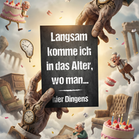 Einladung zum Geburtstag: Langsam komme ich in das Alter, wo man… hier Dingens - Individuelle Einladung