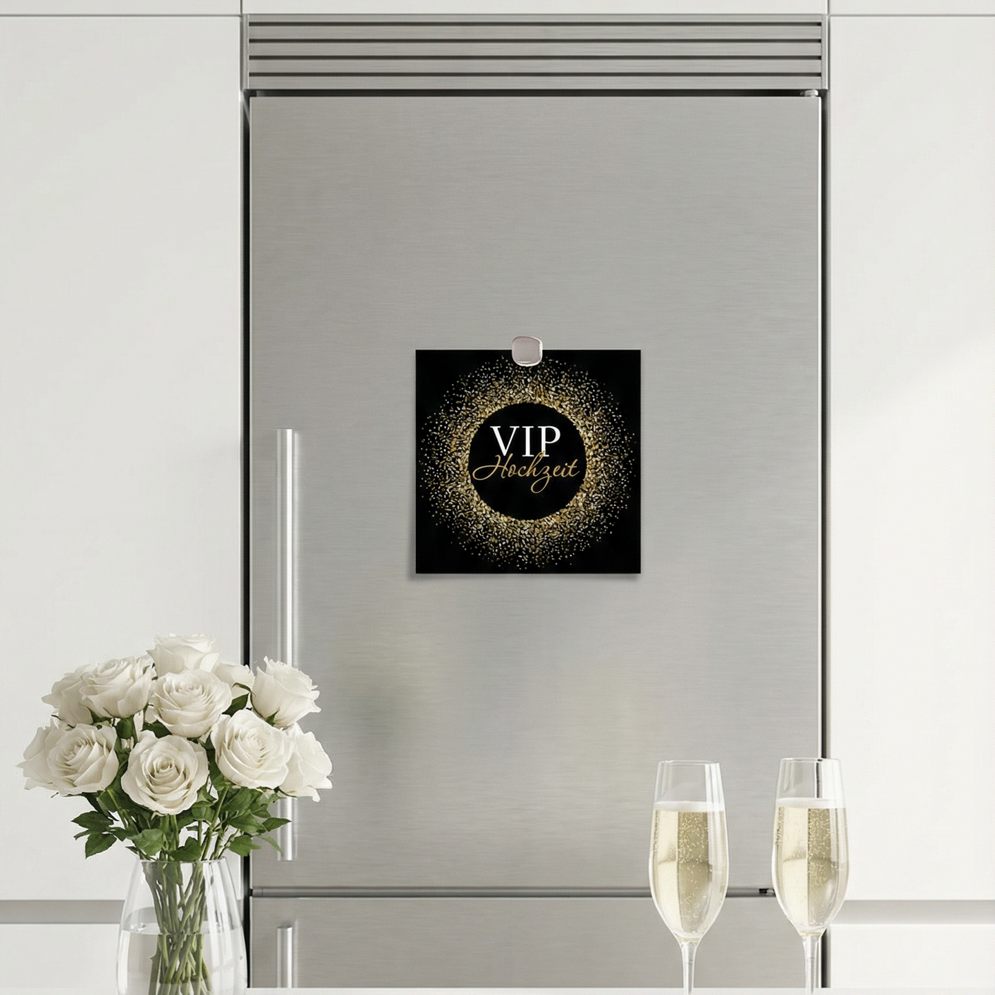VIP Hochzeit Einladung – Quadratische edle Hochzeitsparty Einladungskarte mit Glitzerdesign - Individuelle Einladung