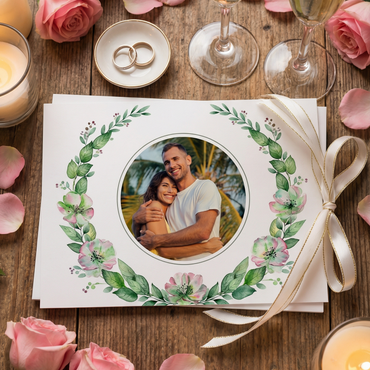 Einladung Zur Hochzeit – Romantische Hochzeitseinladungskarten mit zarten Blüten - Individuelle Einladung