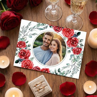 Save the Date Karten Hochzeit – Romantische Rosen Motiv Aquarellstil | Edle Karte