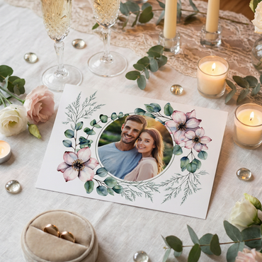 Hochzeit Einladung – Romantic flowers Einladungskarten Hochzeit mit Foto | Edle florale Designs - Individuelle Einladung