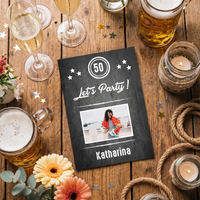 Einladung zum 50. Geburtstag: Let´s Party - mit Foto - Individuelle Einladung