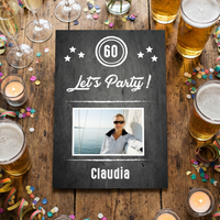 Einladung zum 60. Geburtstag: Let’s Party - mit Foto - Individuelle Einladung