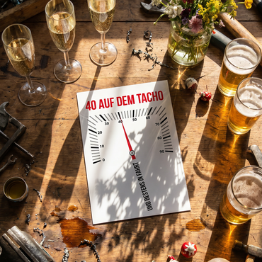 40 Geburtstag Postkarte – Lustige Geburtstagskarte Tacho Motiv DIN A6 mit humorvollem Spruch - Individuelle Einladung