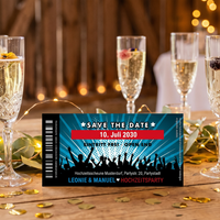 Save the Date Karten Hochzeit – Ticket Design | Individuelle Einladungskarten - Individuelle Einladung