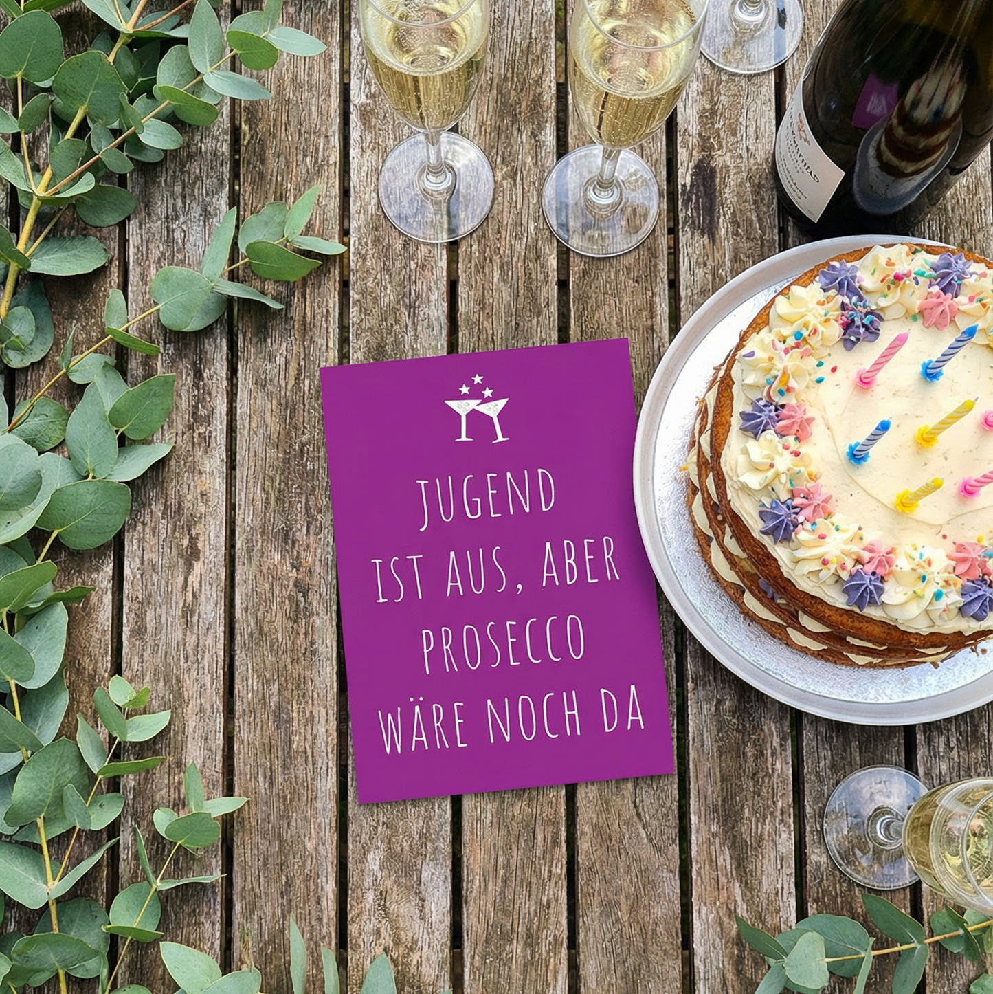 Einladung zum Geburtstag: Prosecco - Individuelle Einladung