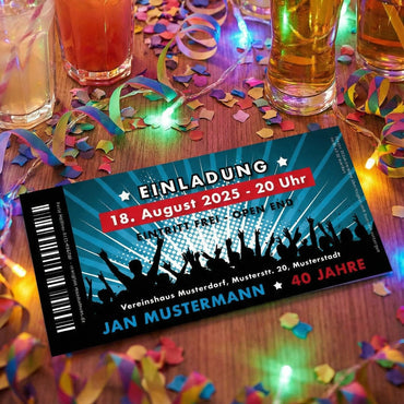 Einladung zum 40. Geburtstag: Ticket - Individuelle Einladung