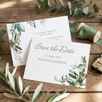 Save the Date Karten Hochzeit | Botanische Karten Greenery – Individuelle Einladung & Postkarte