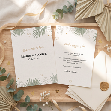 Save the Date Hochzeit „Botanical“ – Stilvolle Vorankündigung mit floraler Eleganz