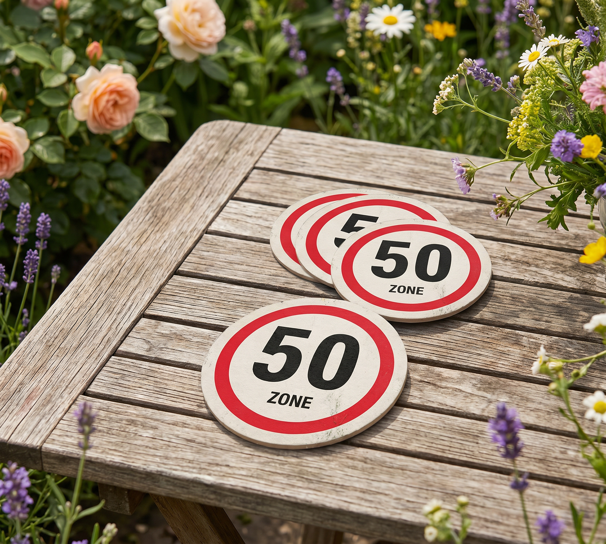 Bierdeckel Einladung zum Geburtstag: Zone 50 - Individuelle Einladung