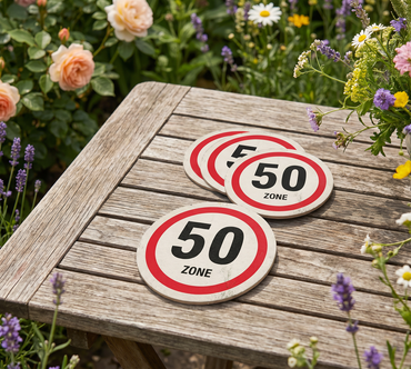Bierdeckel Einladung zum Geburtstag: Zone 50